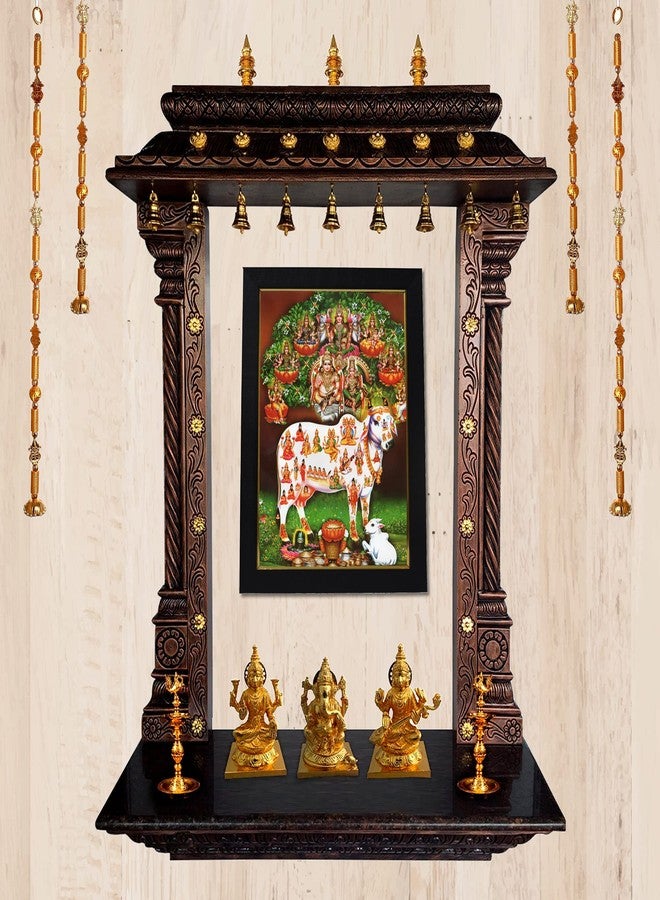 101Temples 101 Temples - Divinity Eternity Spirituality Lakshmi Kubera Kamadenu God Photo Frame for Pooja Room with Wall Hook, 1 Piece | 10” x 13”, Matt Finish - Image 4